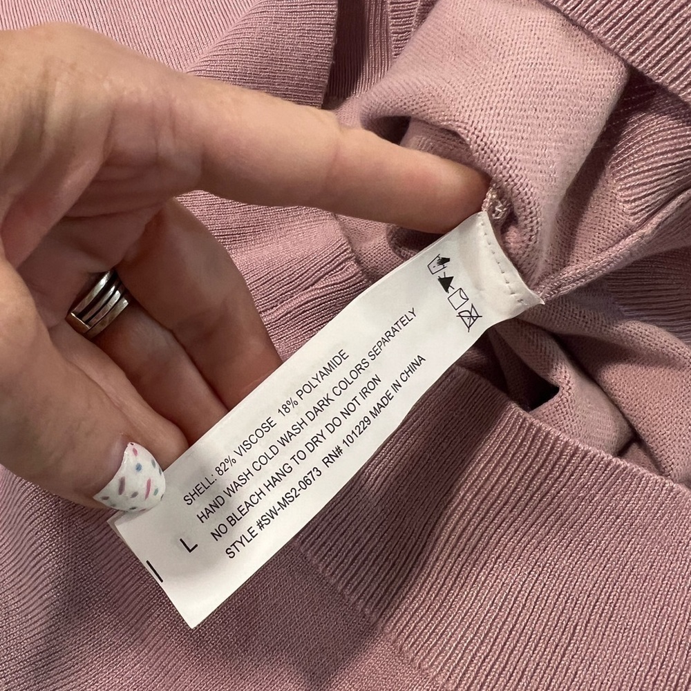26 INTERNATIONAL lavender/pink long sleeve mock neck lightweight sweater - Picture 12 of 12